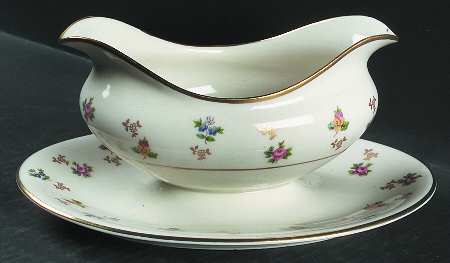 Molly Pitcher Gravy Boat with Attached Underplate