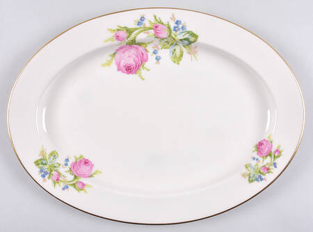Moss Rose 14" Oval Serving Platter
