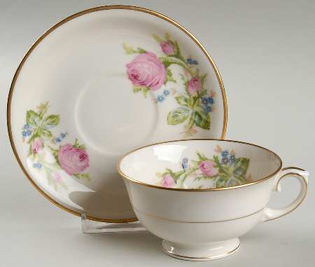 Moss Rose Footed Cup & Saucer Set