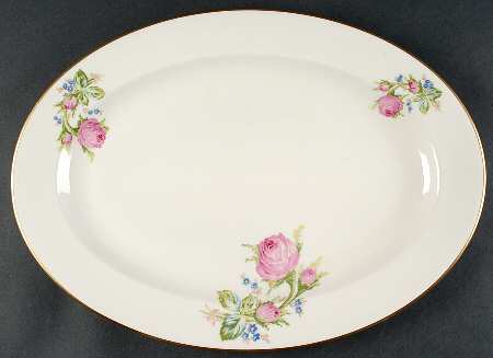 Moss Rose 16" Oval Serving Platter by Lamberton