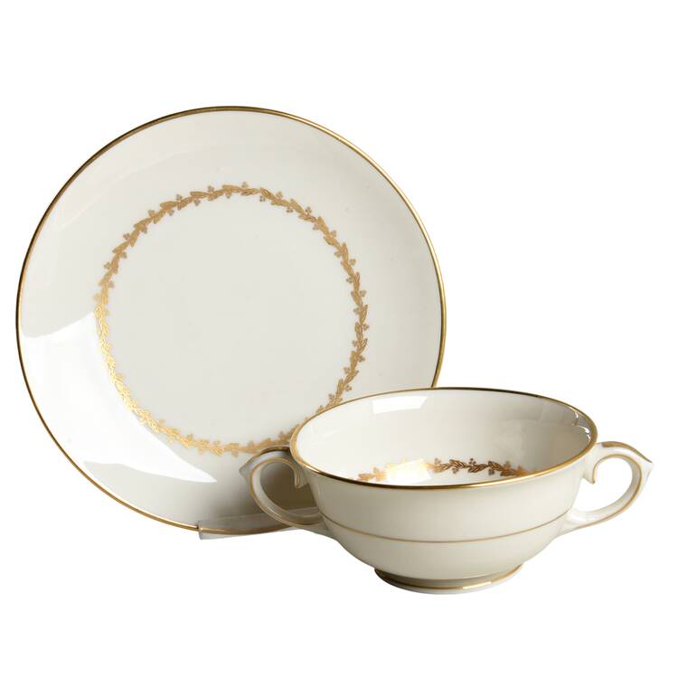 Mt. Vernon Footed Cream Soup Bowl & Saucer Set
