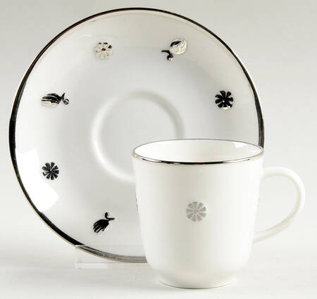 Rena Platinum Footed Demitasse Cup & Saucer Set