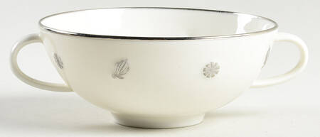 Rena Platinum Footed Cream Soup Bowl