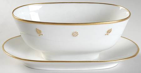 Rena Gold Gravy Boat with Attached Underplate