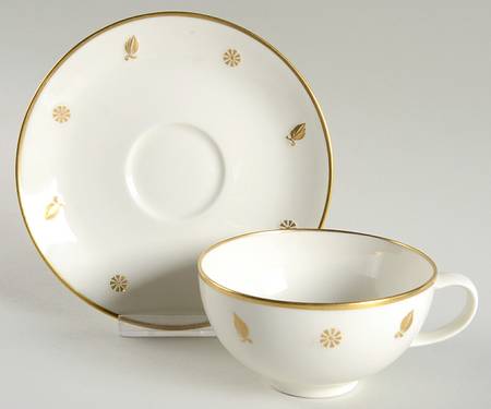 Rena Gold Flat Cup & Saucer Set