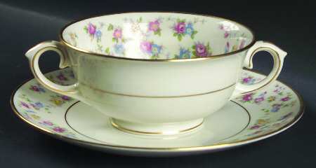 Reverie Footed Cream Soup Bowl & Saucer Set