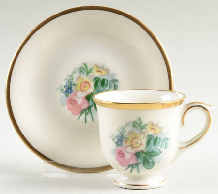 Spring Garden Footed Demitasse Cup & Saucer Set