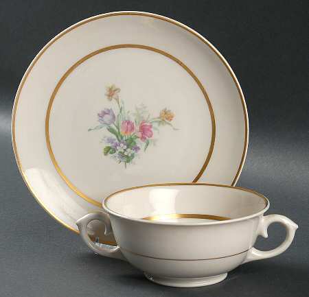 Tulip Time Footed Cream Soup Bowl & Saucer Set