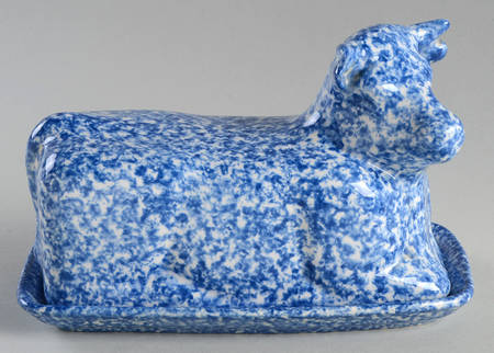 Blue Stipple 1/4 Lb Covered Butter