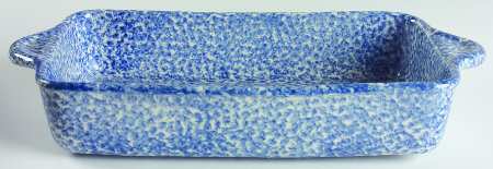 Blue Stipple 13"  Rectangular Baker
