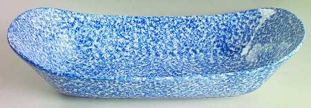 Blue Stipple Bread Tray