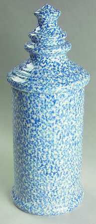 Blue Stipple Large Canister & Lid