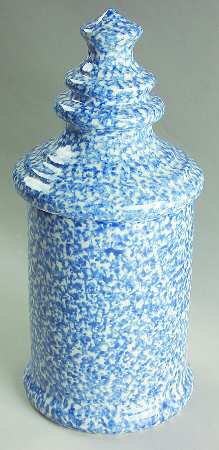 Blue Stipple Medium Canister & Lid