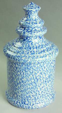 Blue Stipple Small Canister & Lid
