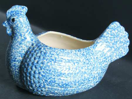 Blue Stipple Figurine Centerpiece