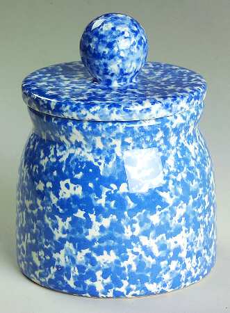 Blue Stipple Sugar Bowl & Lid