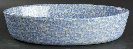 Blue Stipple 13" Oval Baker