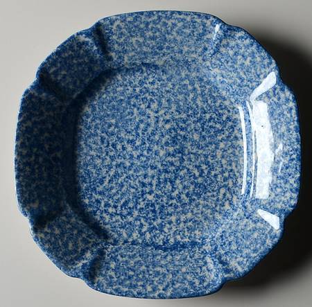 Blue Stipple Salad Plate