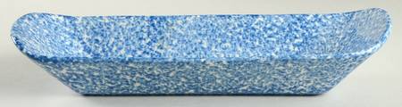 Blue Stipple Cracker Server-Boat