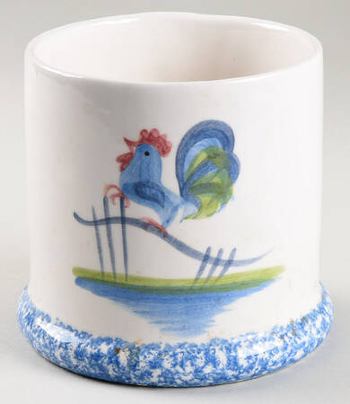 Blue Stipple with Rooster Small Canister No Lid