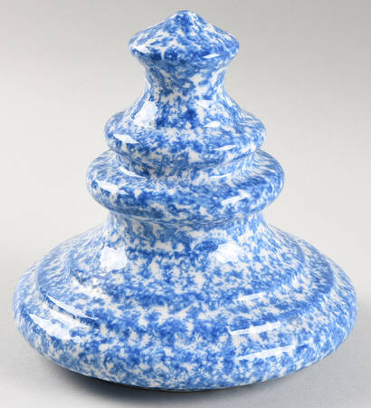 Blue Stipple with Rooster Lid for Large Canister