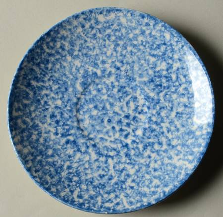 Blue Stipple with Rooster Saucer