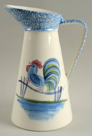 Blue Stipple with Rooster 40 Oz Pitcher