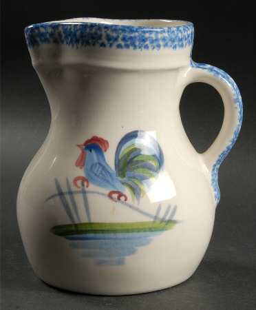 Blue Stipple with Rooster 56 Oz Pitcher