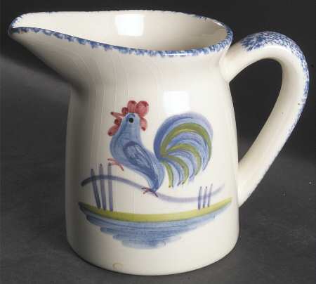 Blue Stipple with Rooster 64 Oz Pitcher