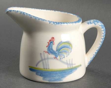 Blue Stipple with Rooster Creamer