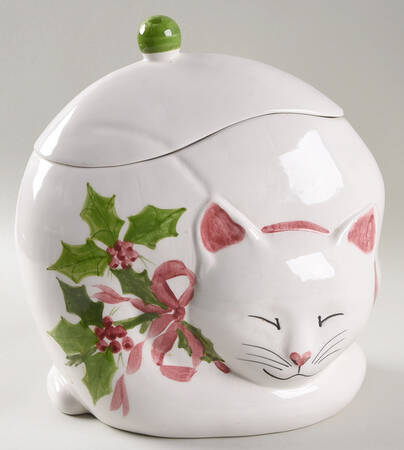 Holly (Green Trim) Figural Cookie Jar & Lid