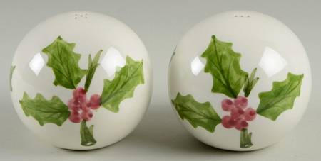 Holly (Green Trim) Salt & Pepper Set