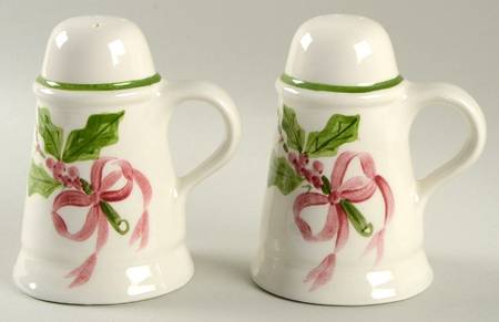 Holly (Green Trim) Oversized Salt & Pepper Set