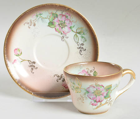 Dusty Blossom Flat Demitasse Cup & Saucer Set