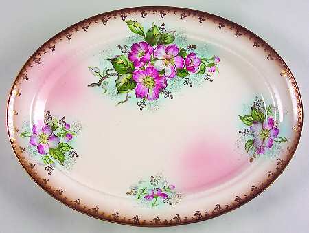 Dusty Blossom 13" Oval Serving Platter
