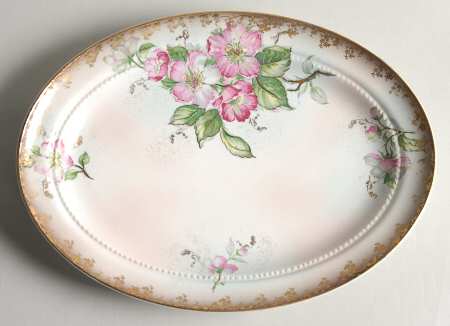 Dusty Blossom 11" Oval Serving Platter