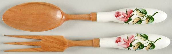 Americana 2-Piece Wood/Ceramic Salad Set