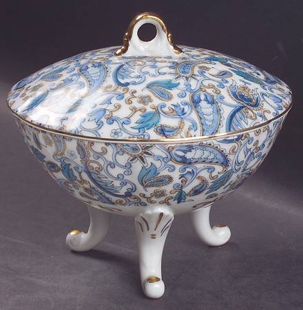 Blue Paisley 5" Candy Box with Lid