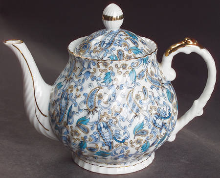 Blue Paisley Teapot & Lid