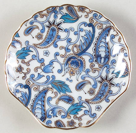 Blue Paisley Shell Shaped Dish