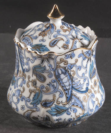 Blue Paisley Jam/Jelly & Lid