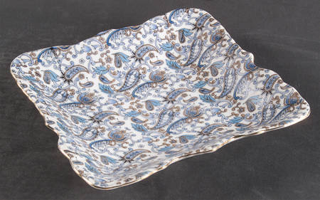 Blue Paisley Large Square Bon Bon