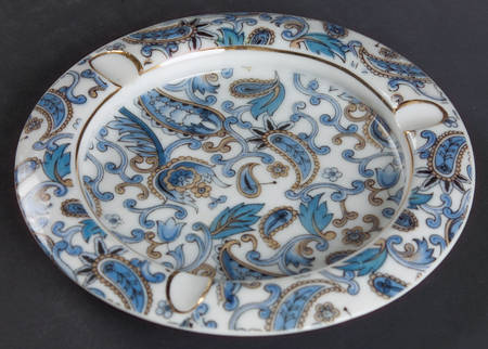 Blue Paisley Round Ashtray