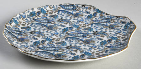 Blue Paisley Snack Plate