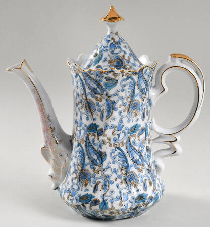 Blue Paisley Coffee Pot & Lid