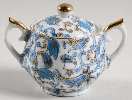 Blue Paisley Mini Sugar Bowl & Lid