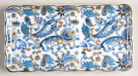 Blue Paisley Tray for Mini Creamer & Sugar with Lid