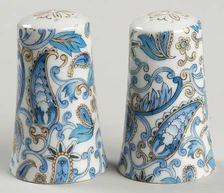 Blue Paisley Salt & Pepper Set