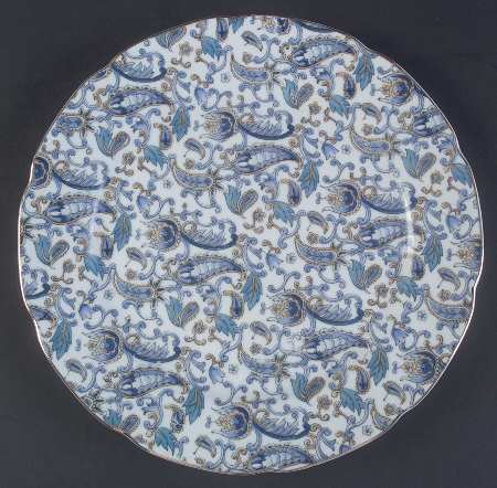 Blue Paisley Luncheon Plate