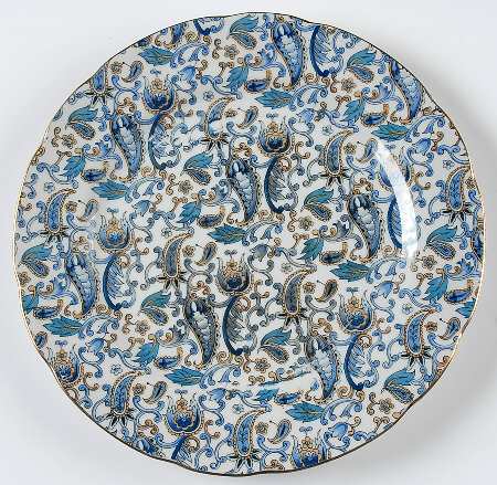 Blue Paisley Luncheon Plate